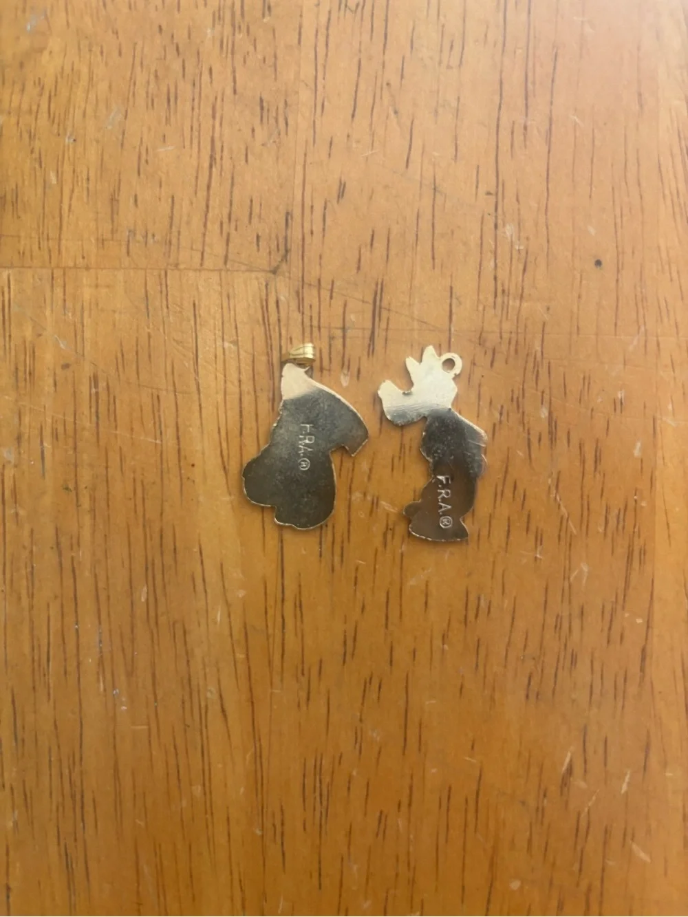 Vintage Little Red Riding Hood & Big Bad Wolf Enamel Charms F.R.A.